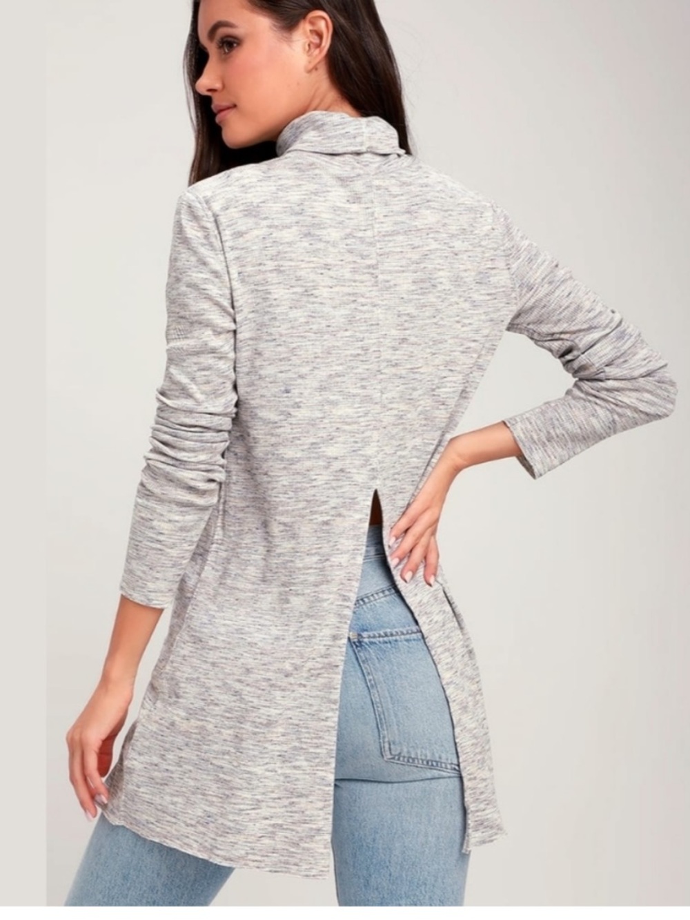 Free People We The Free Stone Cold ivory Turtleneck tunic top size XS - Picture 2 of 4